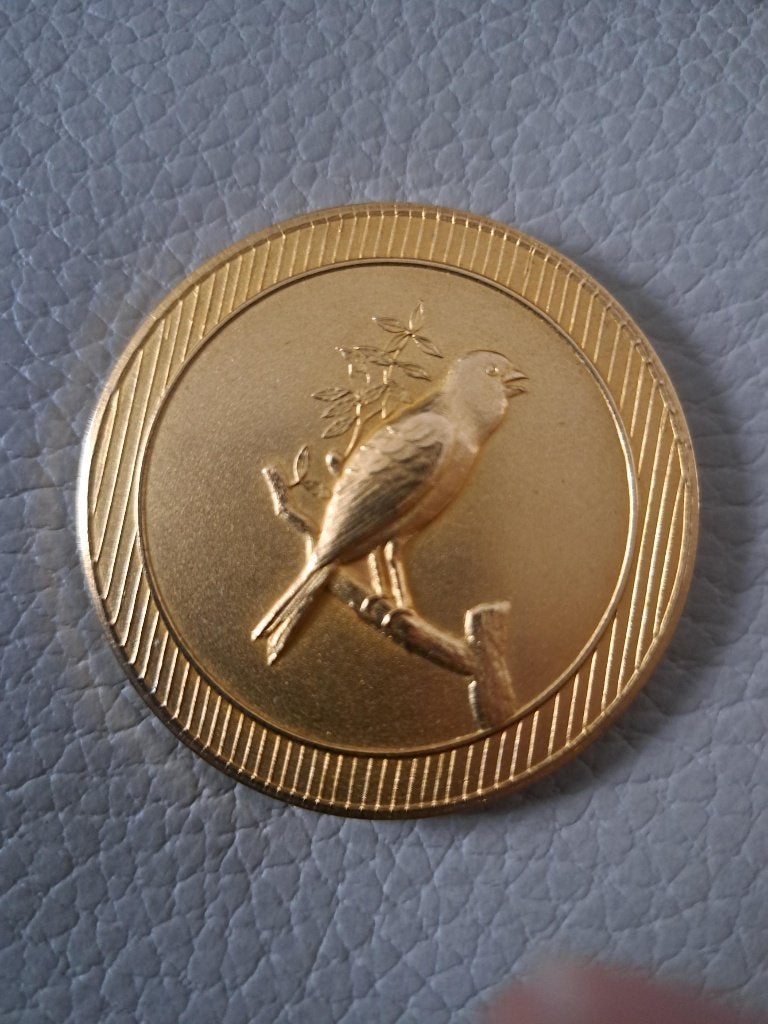Authentieke kunstmedaille Vogeltentoonstelling 1960, Enlèvement ou Envoi, Bronze