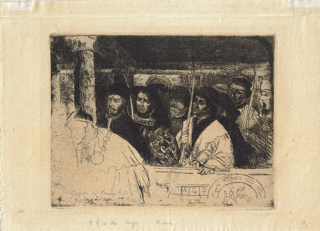 Jan August Hendrik Leys ets "De Boogschutters" 1865, Antiek en Kunst, Kunst | Etsen en Gravures, Ophalen, Dagelijks leven, 1800 - 1899