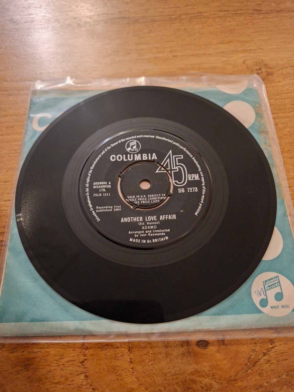 Vinyl - Single Adamo, Another Love Affair, 1964 Near Mint., Overige genres, 7 inch, Ophalen of Verzenden, Zo goed als nieuw
