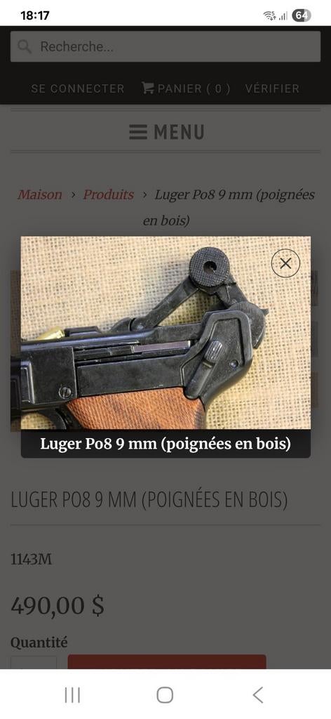 Cherche luger P08, Collections, Enlèvement ou Envoi, Armée de terre