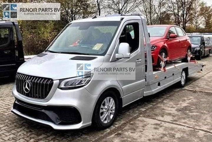 W907 AMG SPORT BUMPER MERCEDES SPRINTER 2019-2024 VOORBUMPER, Gebruikt, -, Voor, -