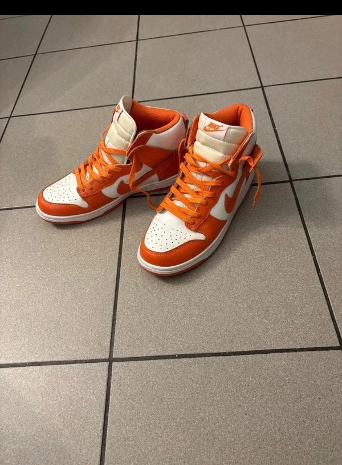 Nike dunk high wit oranje, Enlèvement ou Envoi, Comme neuf