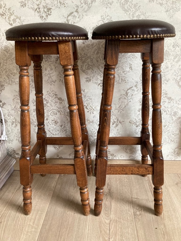 2 barkrukken, Avec repose-pieds, 2 tabourets, Comme neuf, Enlèvement