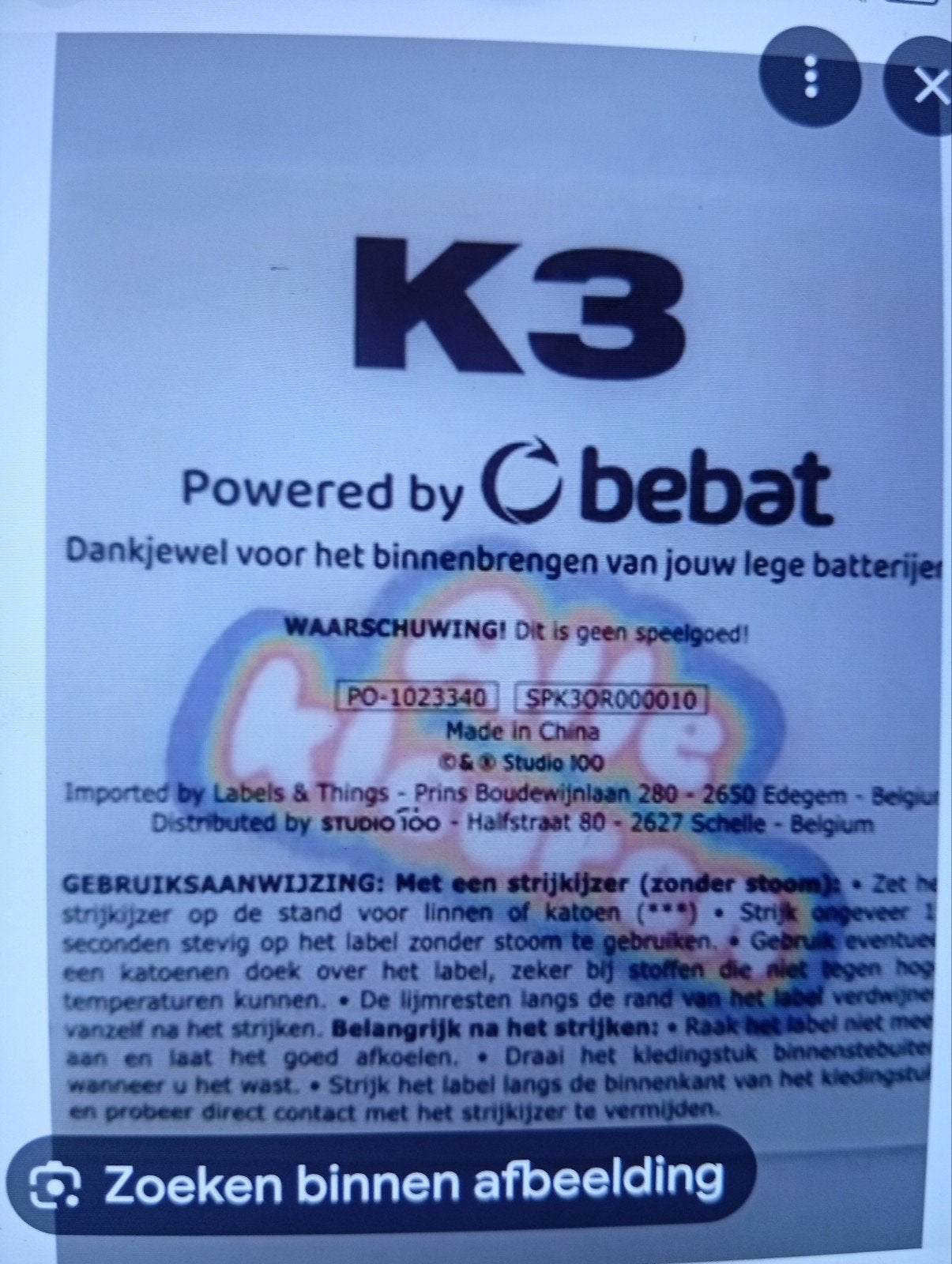 GEZOCHT K3 original sticker ALLE KLEUREN, Ophalen