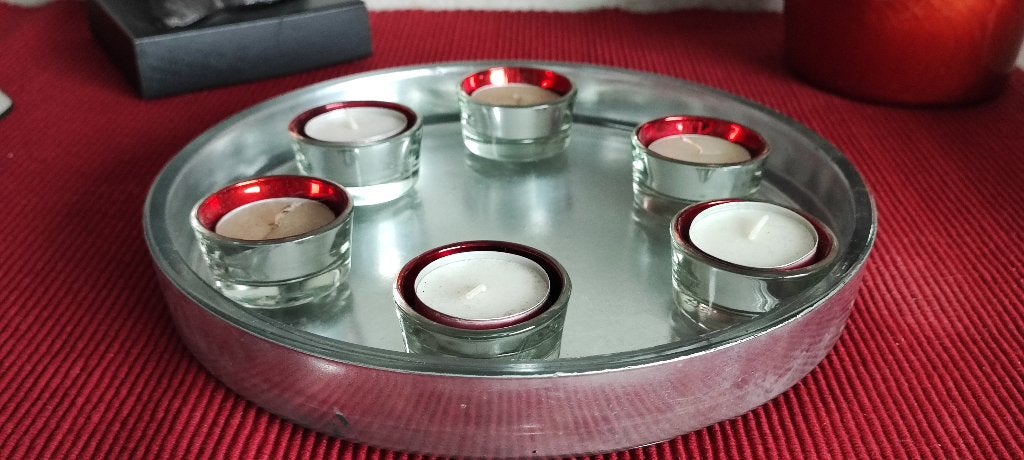 **Moderne 7delig tafelset T-lichtjes   *aan  ELK ERNSTIG BOD, Enlèvement, Neuf, Rond, Balance