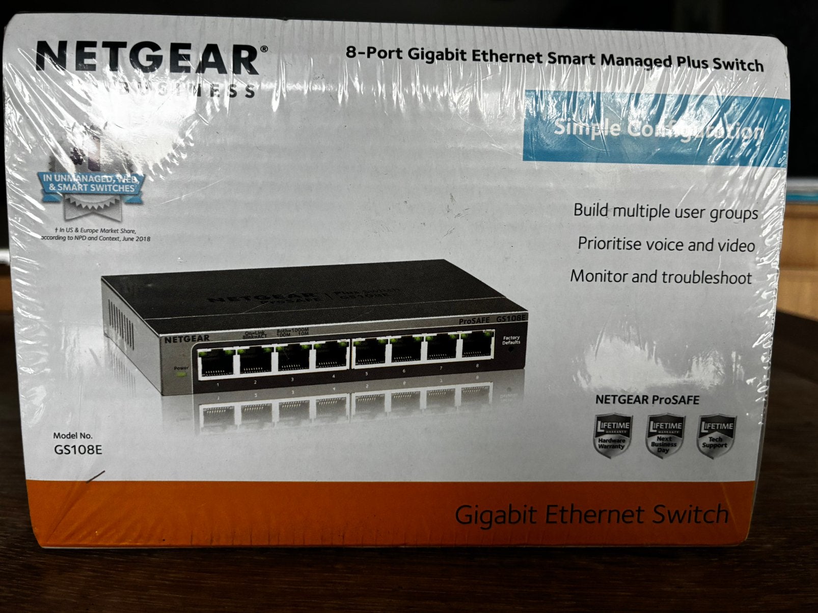 NETGEAR GS108E, Computers en Software, Netwerk switches, Ophalen, Nieuw