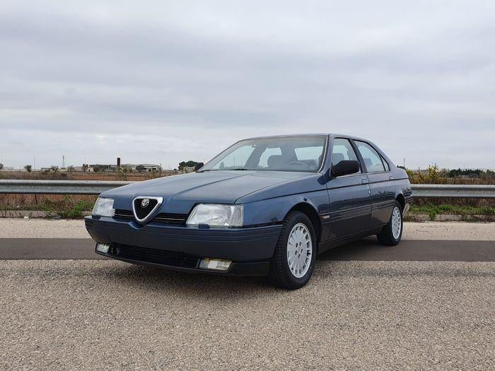 Oldtimer Alfa Romeo 164 turbo, Auto's, Blauw, Bedrijf, Blauw, 6 cilinders