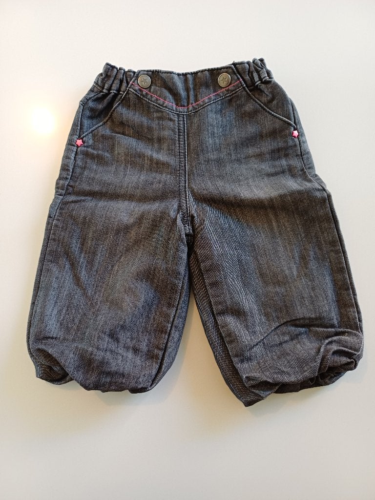 Jeansbroekje met pofpijpjes maat 68 Orchestra, Kinderen en Baby's, Babykleding | Maat 68, Gebruikt, Broekje, Meisje, Ophalen of Verzenden