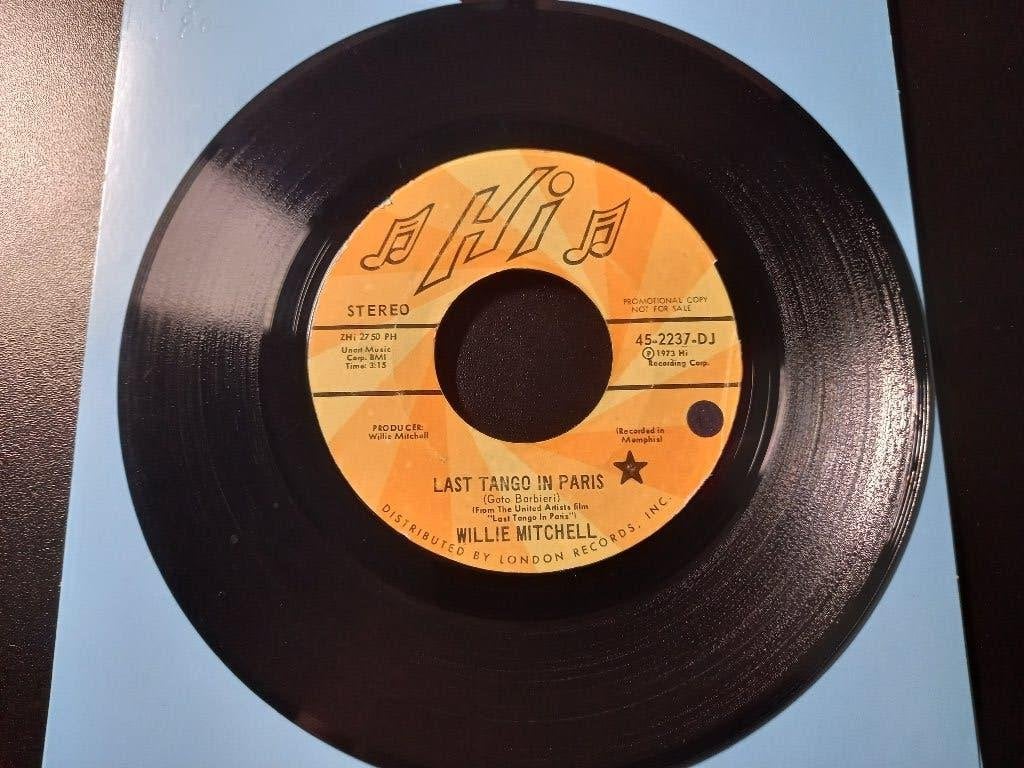 Willie Mitchell — Last Tango In Paris '7 Popcorn - Dj Promo, Housse de protection extérieure, Enlèvement ou Envoi, 7 inch, Comme neuf