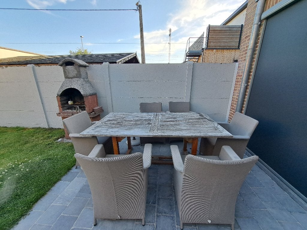Tuintafel met stoelen, Enlèvement, Utilisé, Rectangulaire, Bois