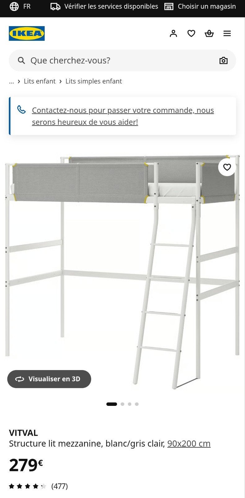 Lit superposé Vivtal Ikea, Ophalen