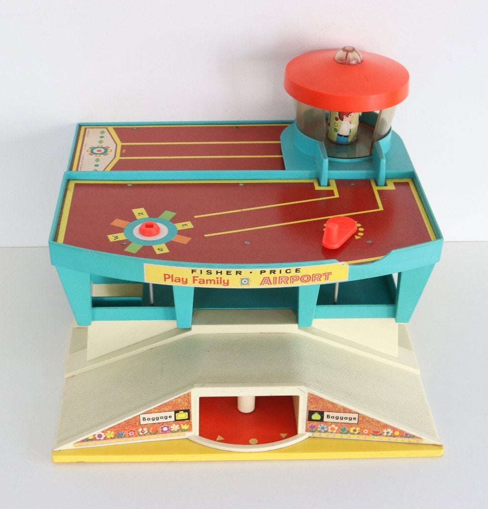 Fisher-Price Play Family Airport uit 1972, modelnummer 996., Ophalen of Verzenden, Gebruikt, Speelset