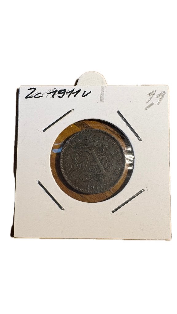 ALBERT I: 2 CENT 1911V (1), Postzegels en Munten, Munten | België, Ophalen of Verzenden