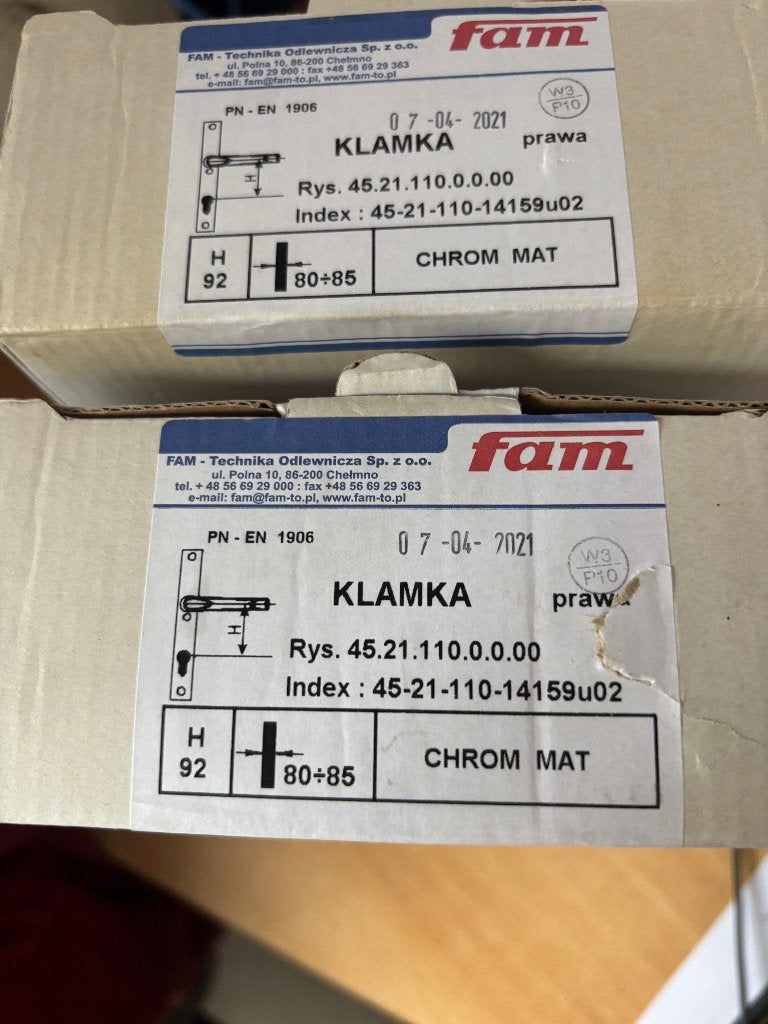 2 Clenches FIAM (Inox Matt), Enlèvement, Neuf, Autres types, Inox