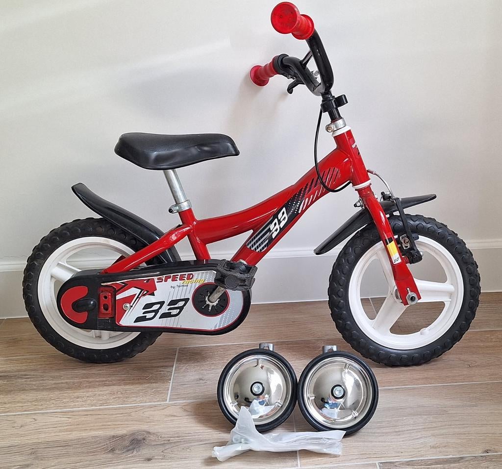 Kinderfiets met nieuwe zijwielen 10 inch, Fietsen en Brommers, Ophalen