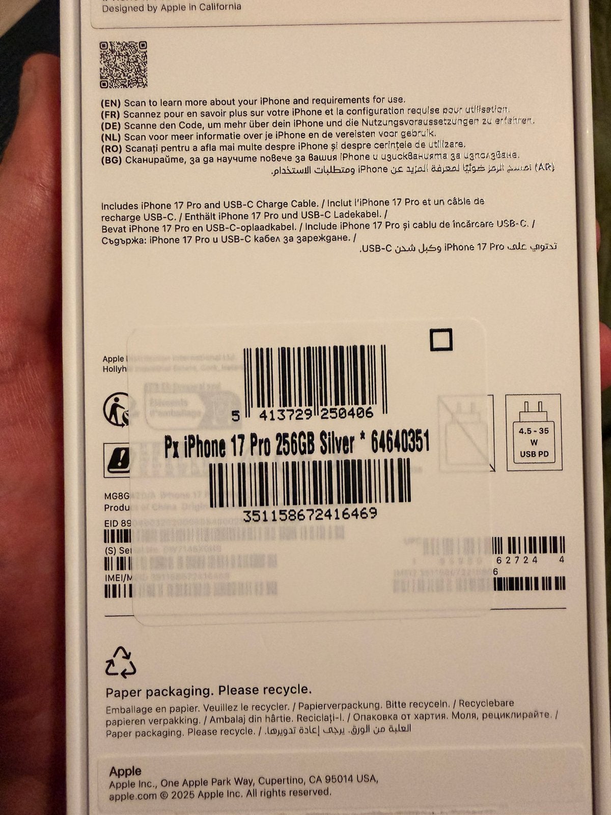 Iphone 17 pro 256g gris en parfait Etat airtag et chargeur, Télécoms, Téléphonie mobile | Apple iPhone, 256 GB, Gris, Comme neuf