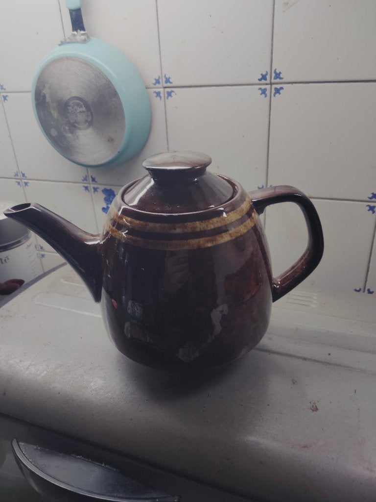 Vintage THEEPOT bruin keramiek, Antiquités & Art, Enlèvement