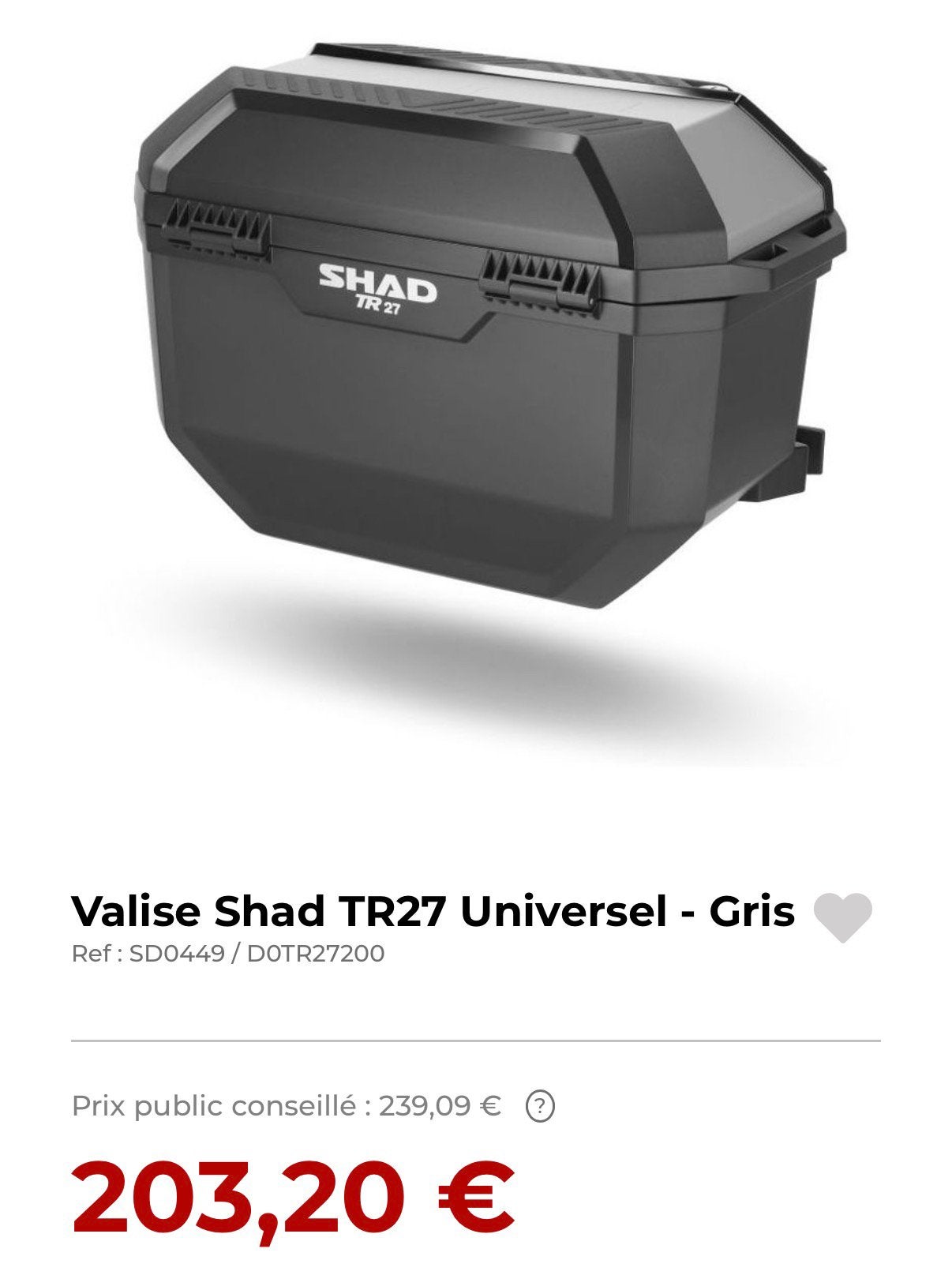 Valise et topcase shad neuve, Motoren, Ophalen, Nieuw