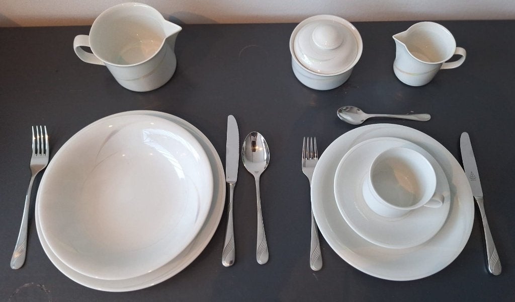 60delig servies Rörstrand Sweden ‘Clair de Lune’, Ophalen, Gebruikt, Overige merken, Modern