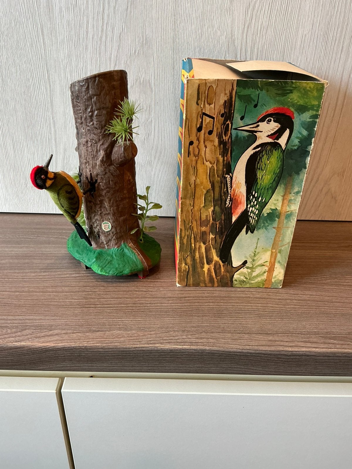 Wind - up speelgoed van vroeger tikkende  specht, Ophalen of Verzenden