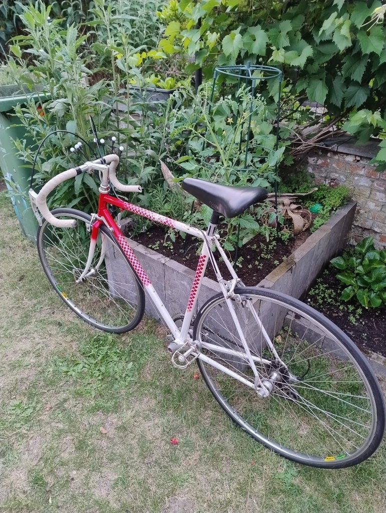 Retro koersfiets, Fietsen en Brommers, Fietsen | Oldtimers, 47 tot 51 cm, Jaren '60 of nieuwer, Velgrem, Ophalen