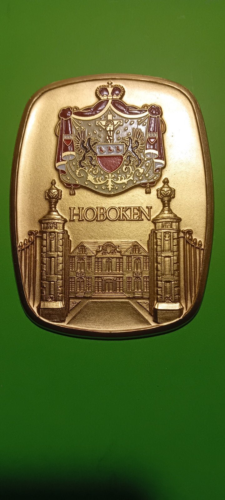 Bronzen plaquette Kasteel Sorghvliedt Hoboken, Enlèvement