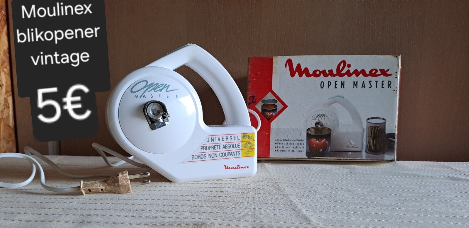 vintage Moulinex blikopener, Electroménager, Enlèvement ou Envoi, Utilisé
