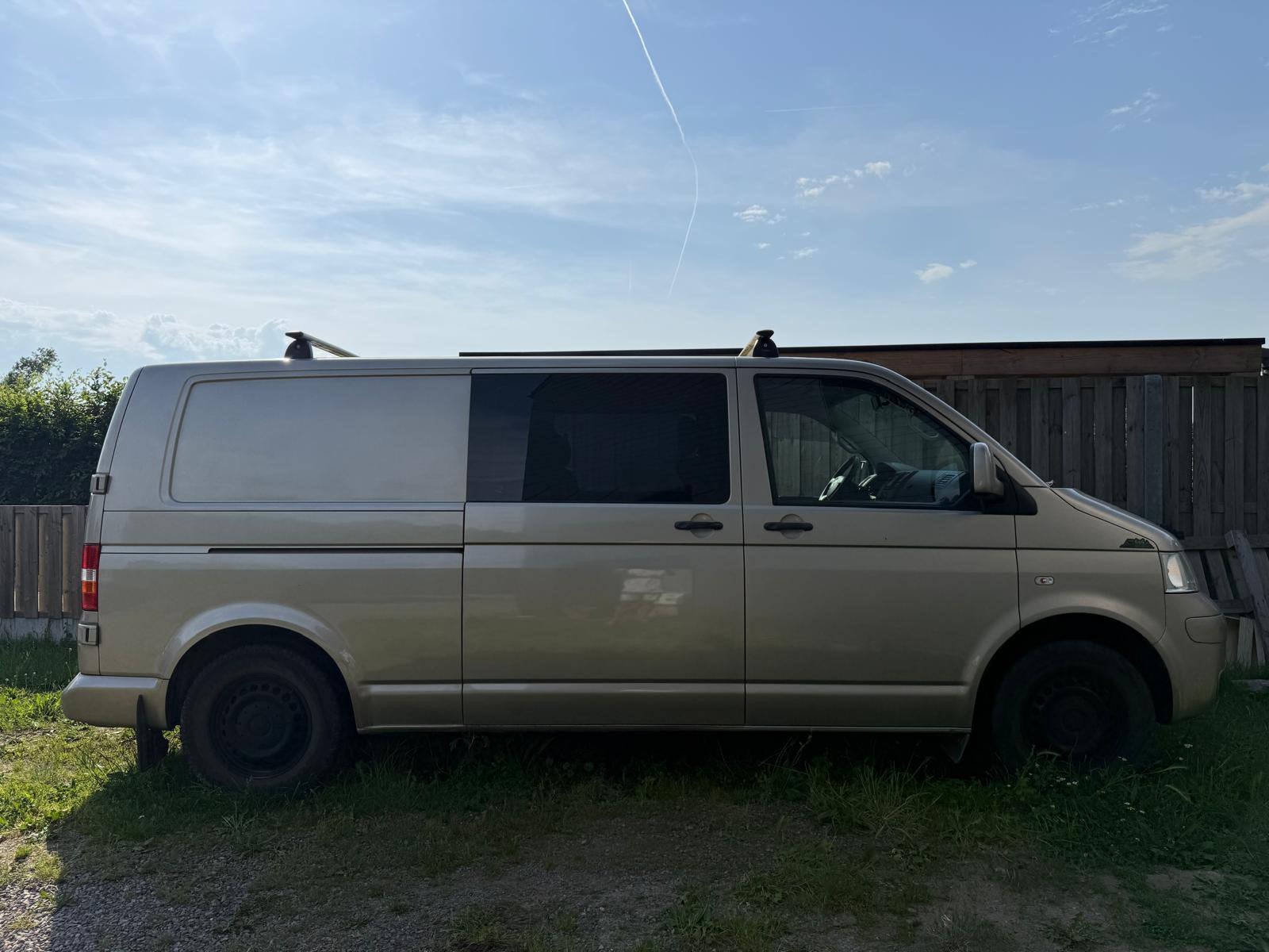 VW T5 2.5 TDI 174pk 4Motion LWB 2009 Dubbele Cabine, Stof, Volkswagen, Beige, 6 deurs