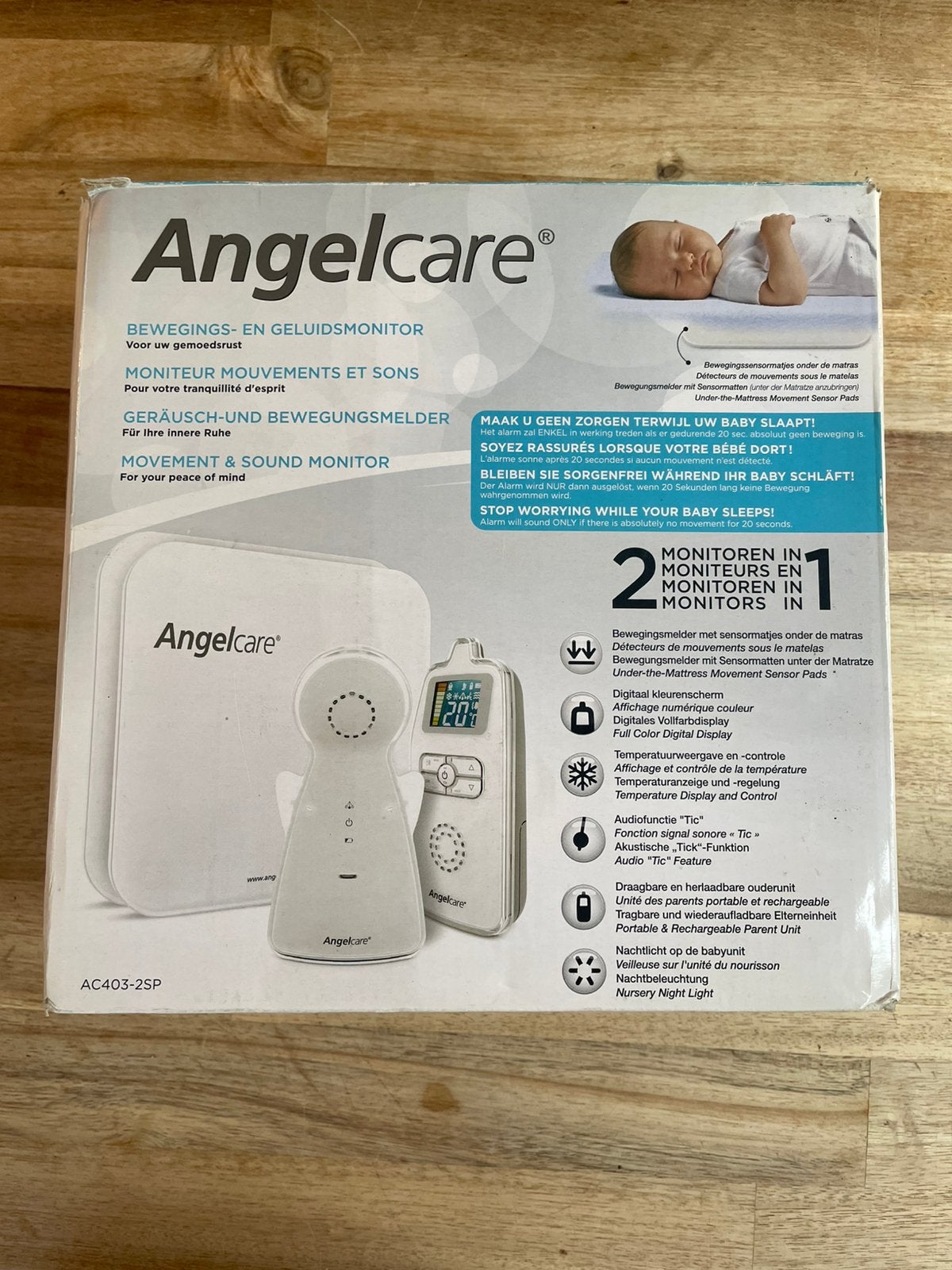 Angelcare AC403 Babyfoon - bewegingsmonitor, Ophalen of Verzenden, Gebruikt