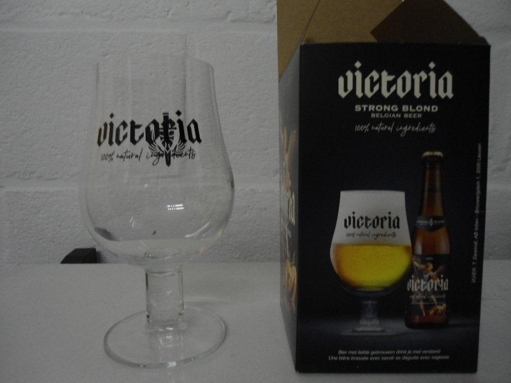 splinternieuwe victoria bierglazen in mooi geschenkdoosje, Ophalen of Verzenden, Nieuw, Glas of Glazen