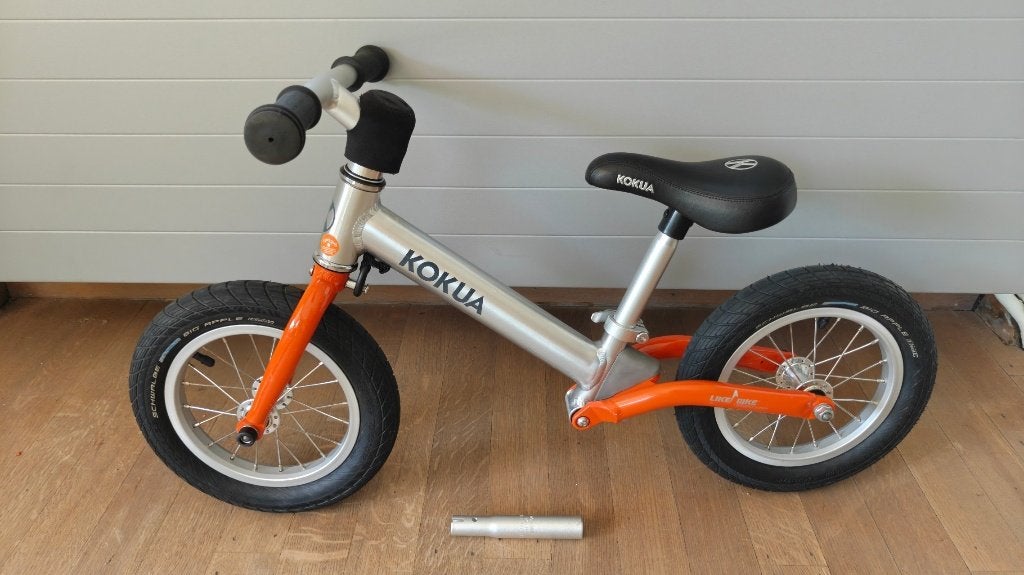 Draisienne Kokua LikeaBike Jumper argent/orange, Enlèvement, Comme neuf, Moins de 16 pouces, Kokua