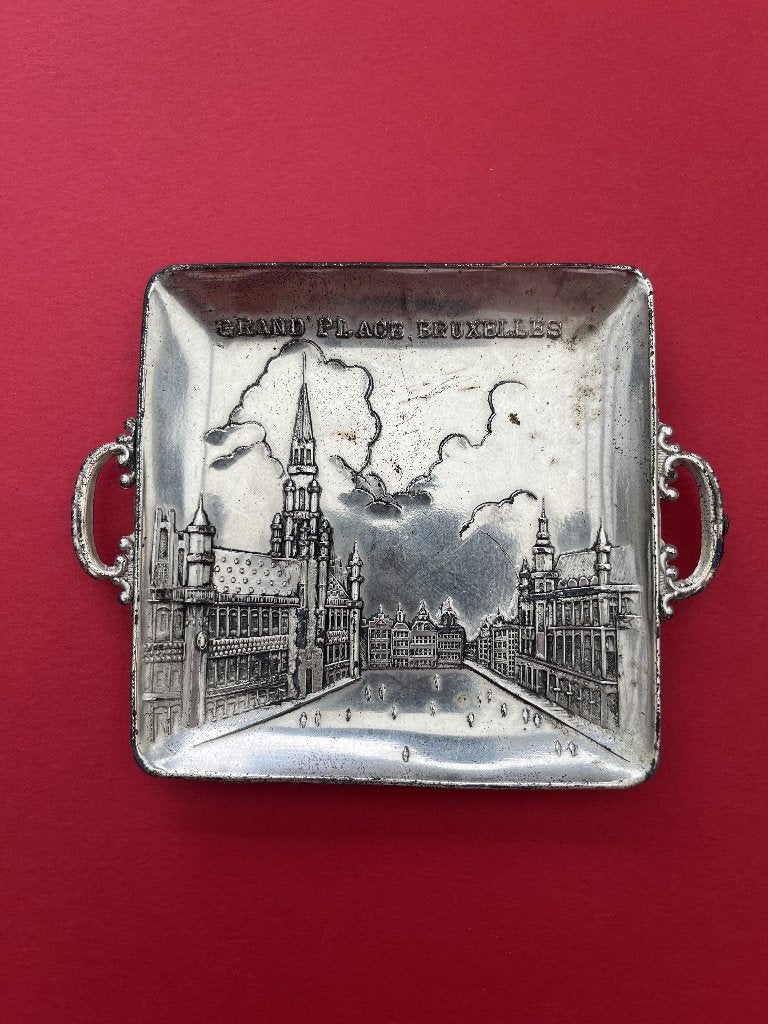 Coupelle - vide poches - Grand'Place de Bruxelles, Argenté, Enlèvement ou Envoi, Utilisé, Autres types