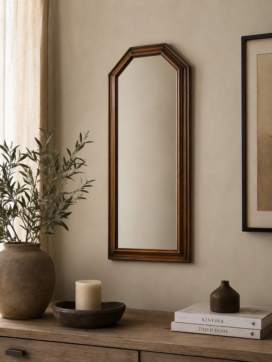 miroir en bois vintage, Enlèvement ou Envoi, Comme neuf