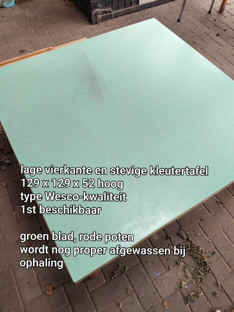 Tafel vierkant kleuterklas, 100 à 150 cm, Carré, 100 à 150 cm, Enlèvement
