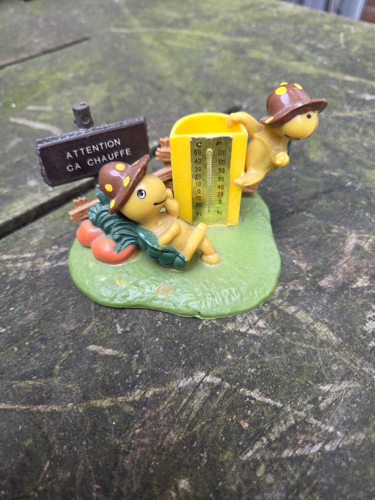 Vintage 70's beeldje schildpadden., Verzamelen, Beelden en Beeldjes, Ophalen of Verzenden