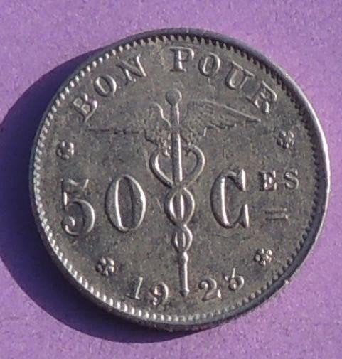 1923 Bon pour 50 centimes, Envoi, Métal, Monnaie en vrac