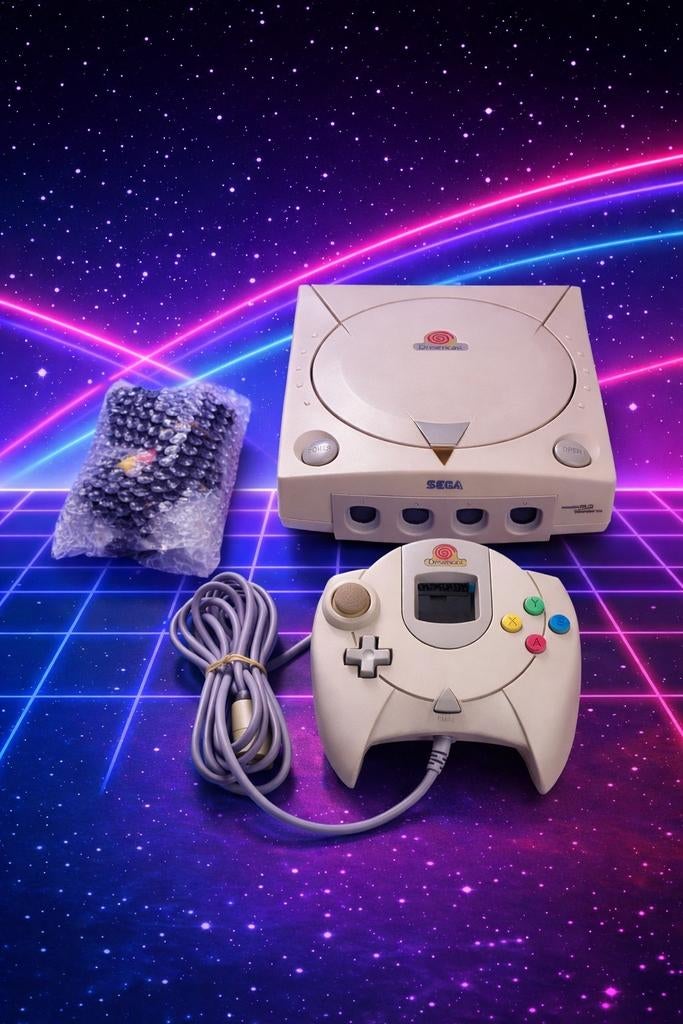 Sega Dreamcast + controller + kabels – werkt, Games en Spelcomputers, Ophalen of Verzenden, Zo goed als nieuw, Met 1 controller