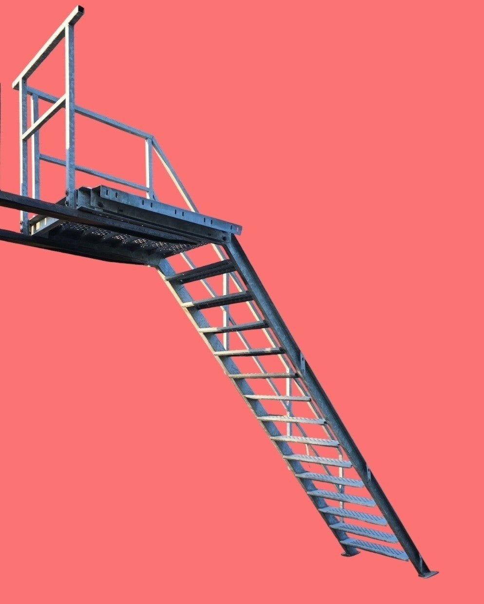 Trap 3 meter galva verzinkt bordes staal plateau metaal, Doe-het-zelf en Bouw, Ophalen, Gebruikt, Overige typen, 2 tot 5 meter