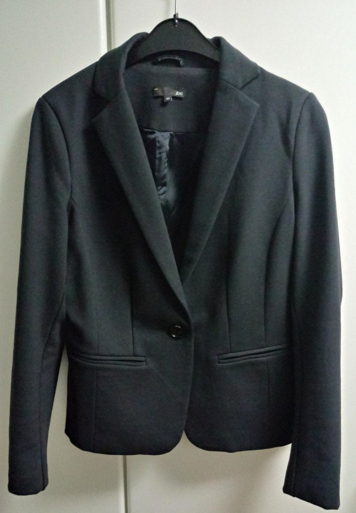 Donkergrijze getailleerde blazer, maat 42, Kleding | Dames, Jasjes, Kostuums en Pakken, Ophalen of Verzenden, Zo goed als nieuw