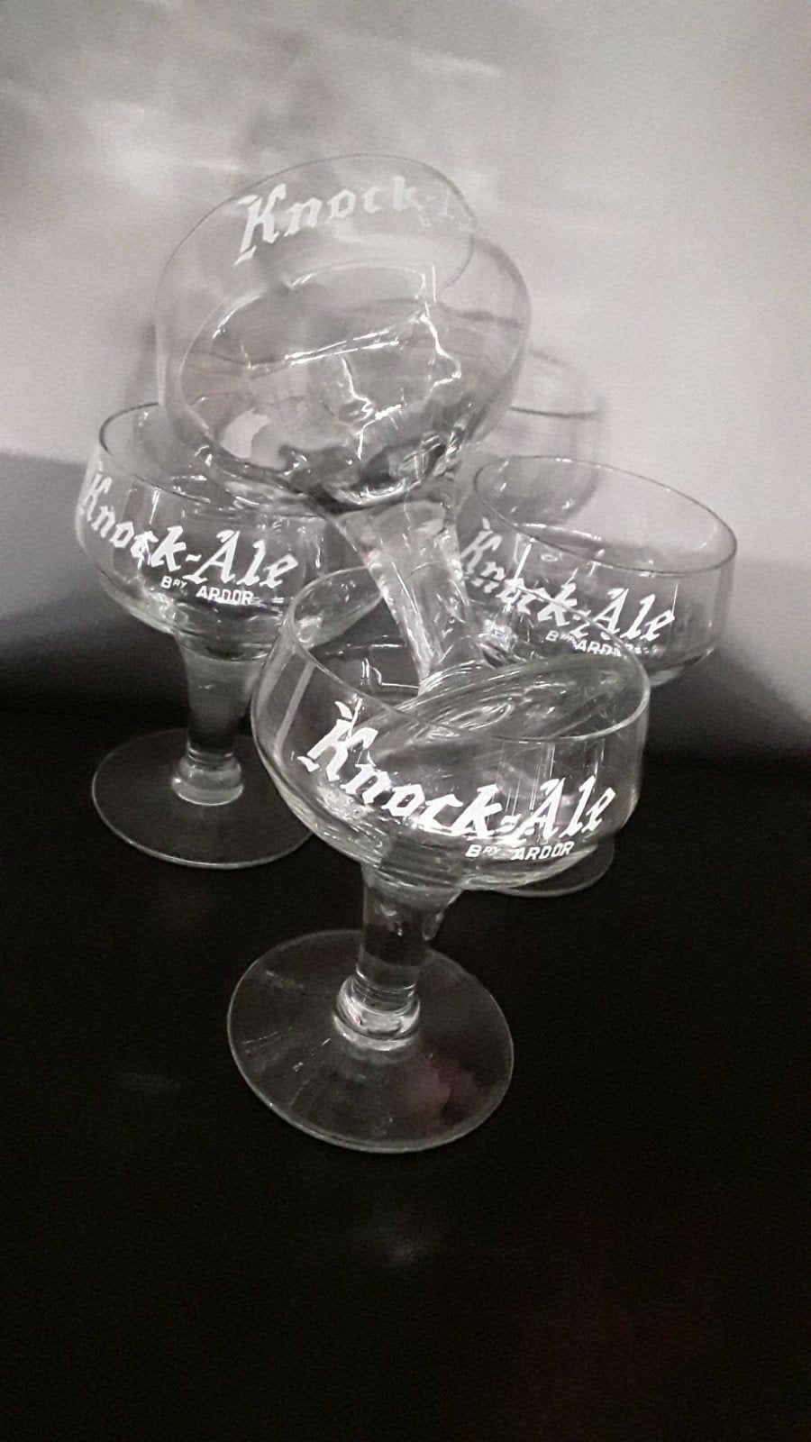 4 oude knock ale  bierglazen / Ardor Willebroek, Ophalen of Verzenden
