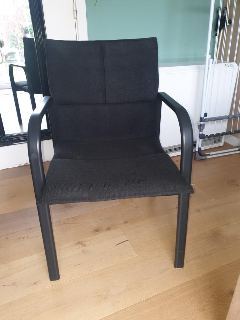 Chaise tissu et métal noir, Maison & Meubles, Chaises, Enlèvement, Noir, Métal