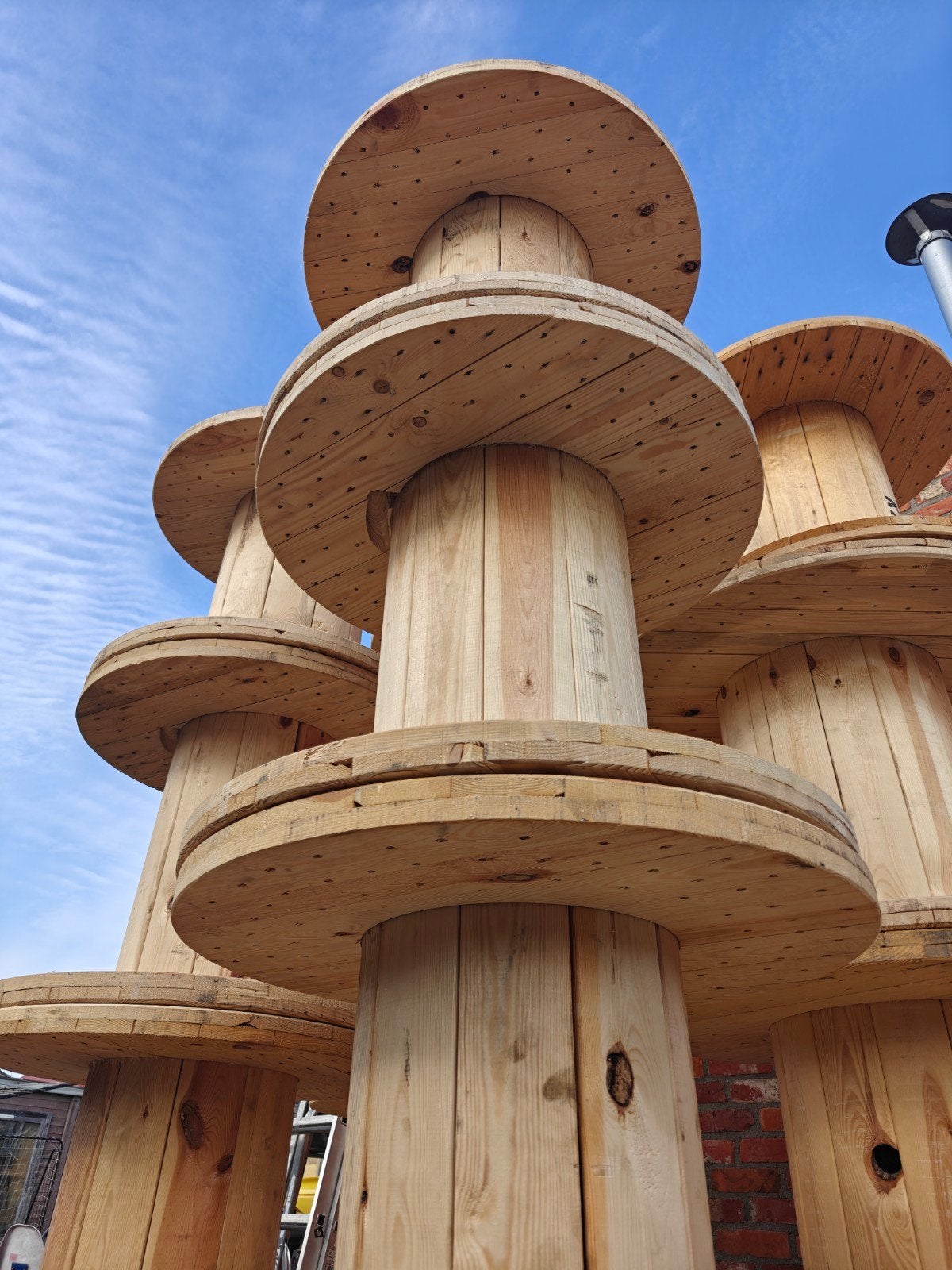 Houten kabelhaspel / bobijn, Jardin & Terrasse, Tables de jardin, Comme neuf, Rond, Bois, Enlèvement