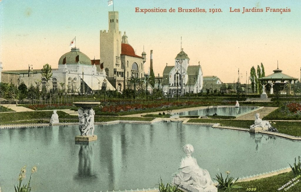 5 cartes postales - expo 1910 - Bruxelles, Envoi