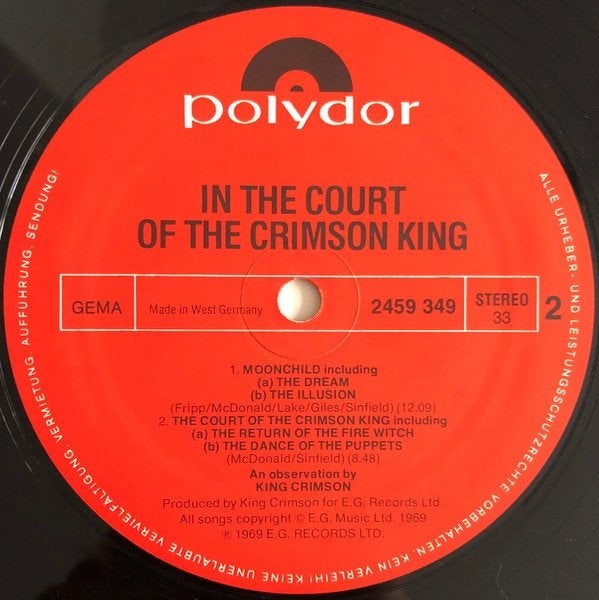 KING CRIMSON IN THE COURT OF THE CRIMSON KING, Cd's en Dvd's, Ophalen, LP, Gebruikt, Fotohoes