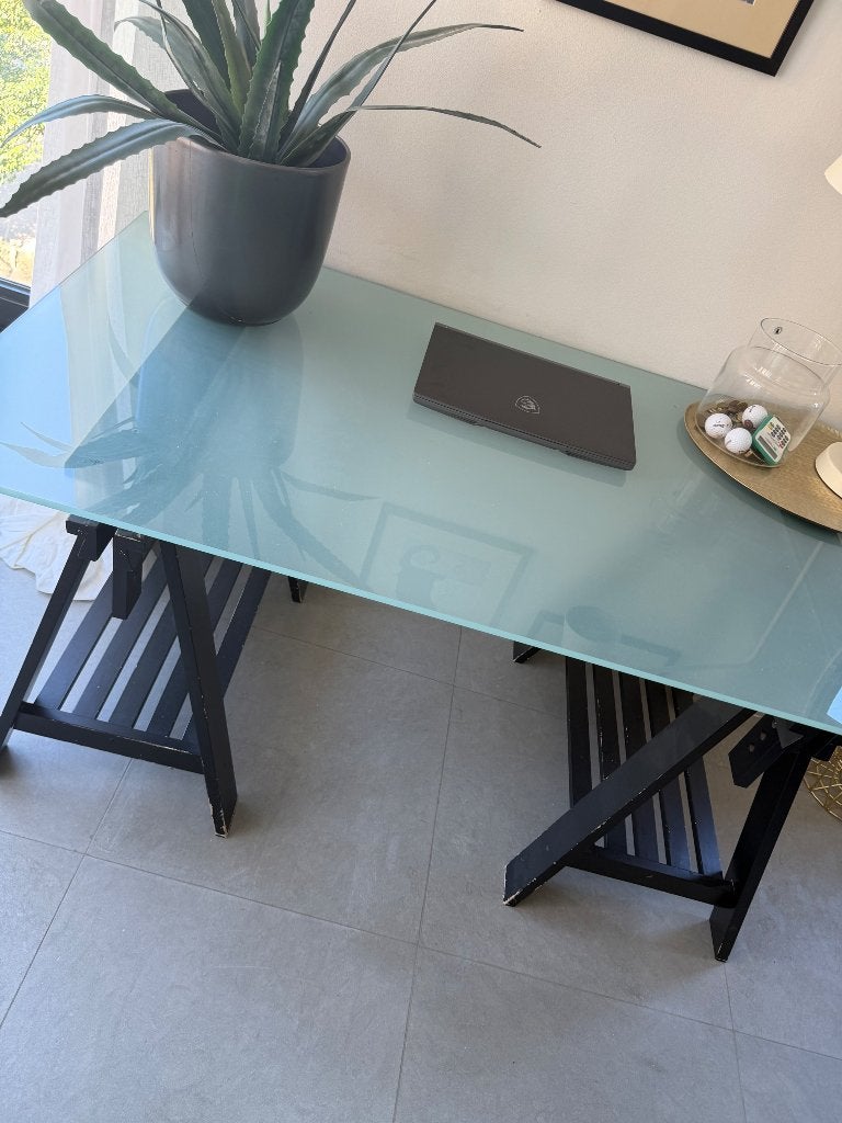 Bureau, Huis en Inrichting, Bureaus, Ophalen, Gebruikt, 150 cm, Schoolbureau