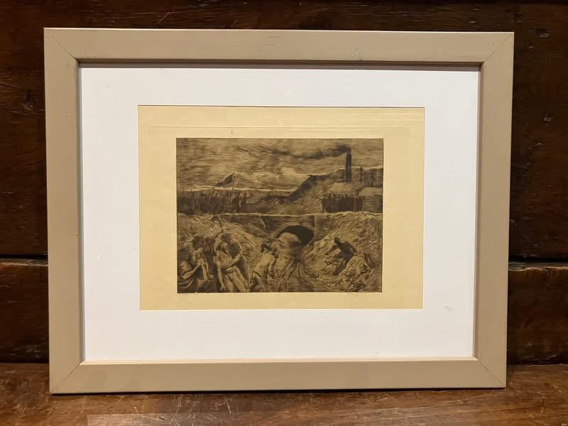 Gravure Constantin Meunier - Scène de grève - 1889, Enlèvement ou Envoi, Gravure