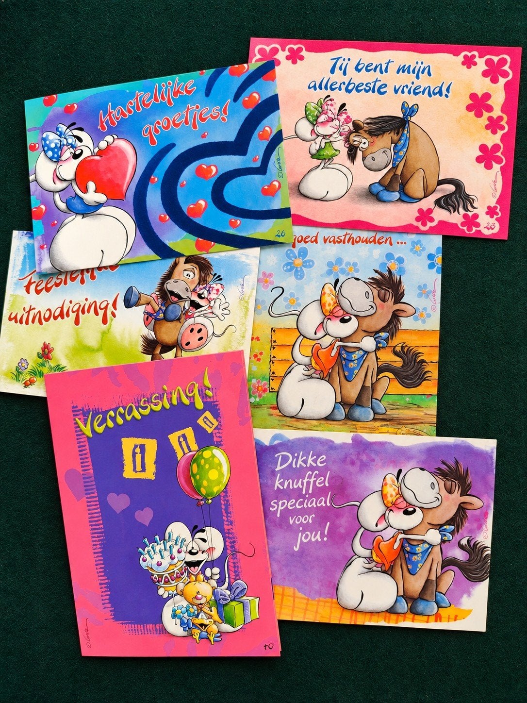 Set van 6 vintage Diddl wenskaarten – incl. 3D/lenticulaire, Ophalen of Verzenden