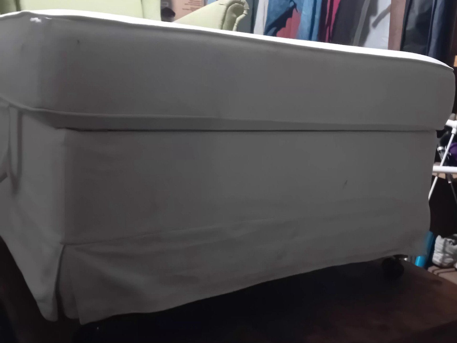 Coffre de rangement / petit banc-pouf, Maison & Meubles, Enlèvement, Beige