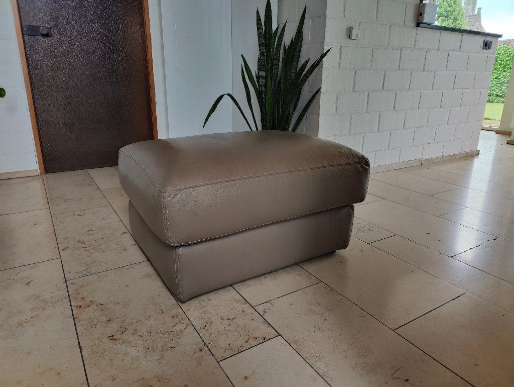 lederen poef 84x60x46cm hoog, Ophalen, Gebruikt, Leer