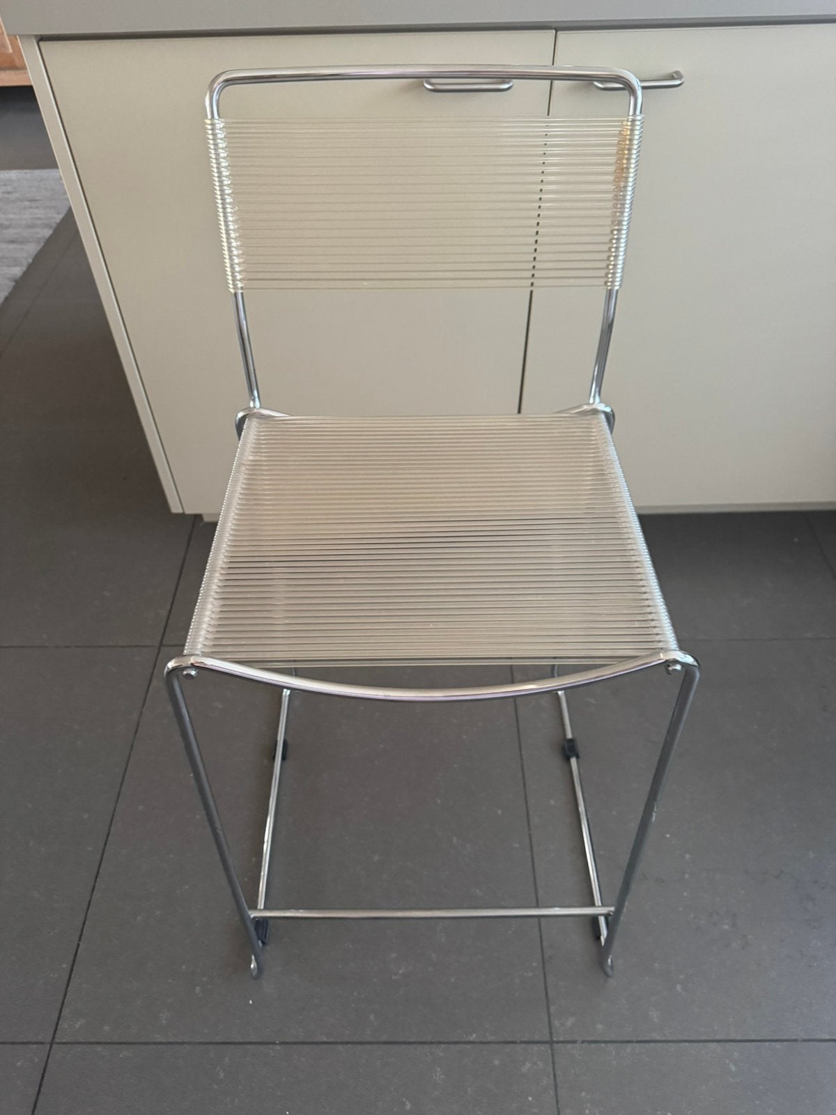 Vintage spaghetti barkruk – jaren '70/'80 retro design, Ophalen, Gebruikt, 60 tot 90 cm, 1 kruk